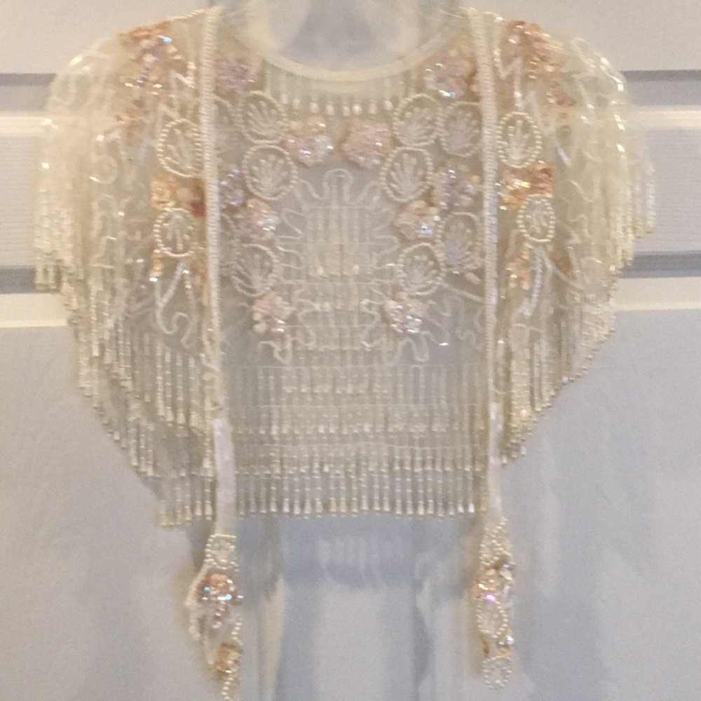 BEAUTIFUL vintage NWT beaded shawl